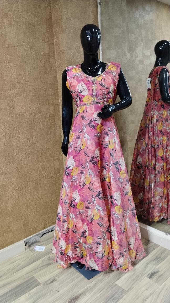 Purple, Yellow, White Gown