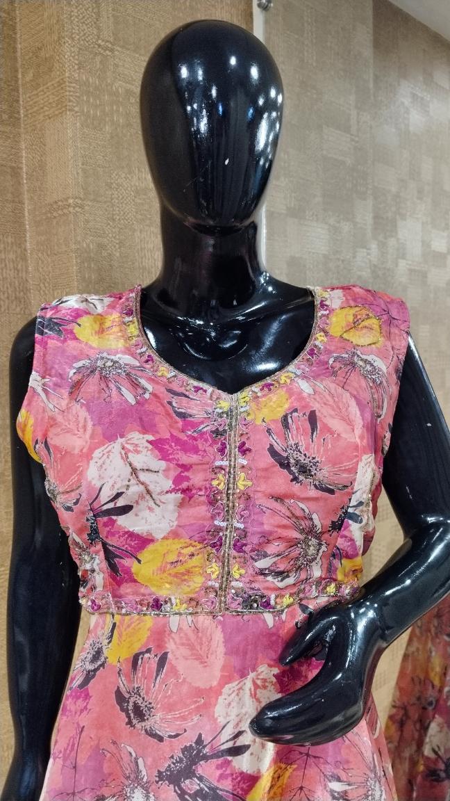 Purple, Yellow, White Gown