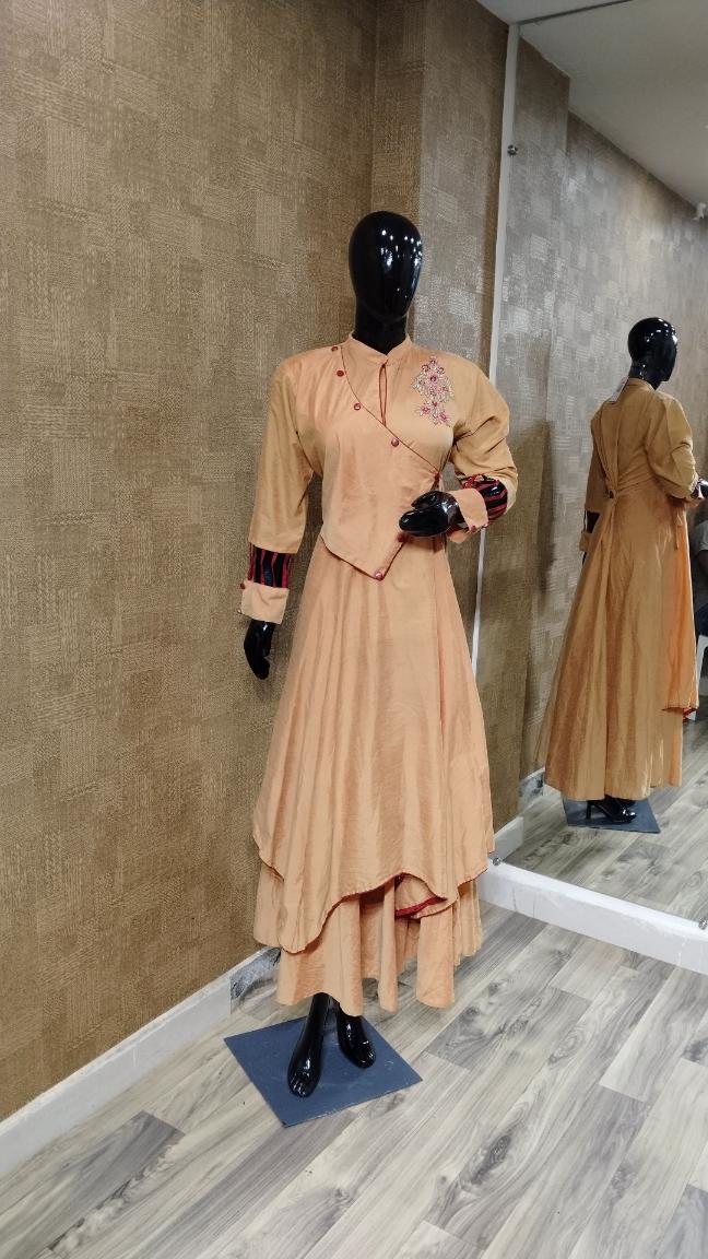 Beige Long-Sleeved Top